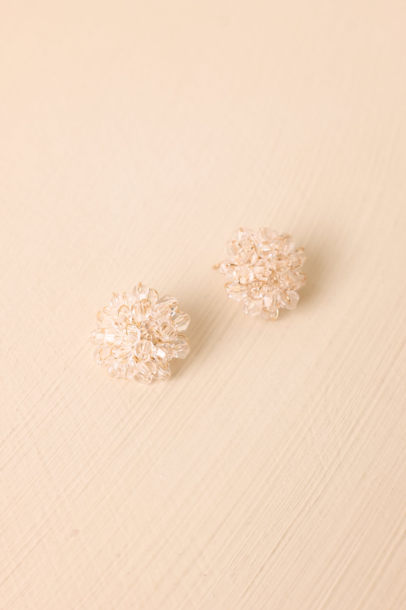 Dewdrop Blooms Crystal Beaded Floral Cluster Earrings