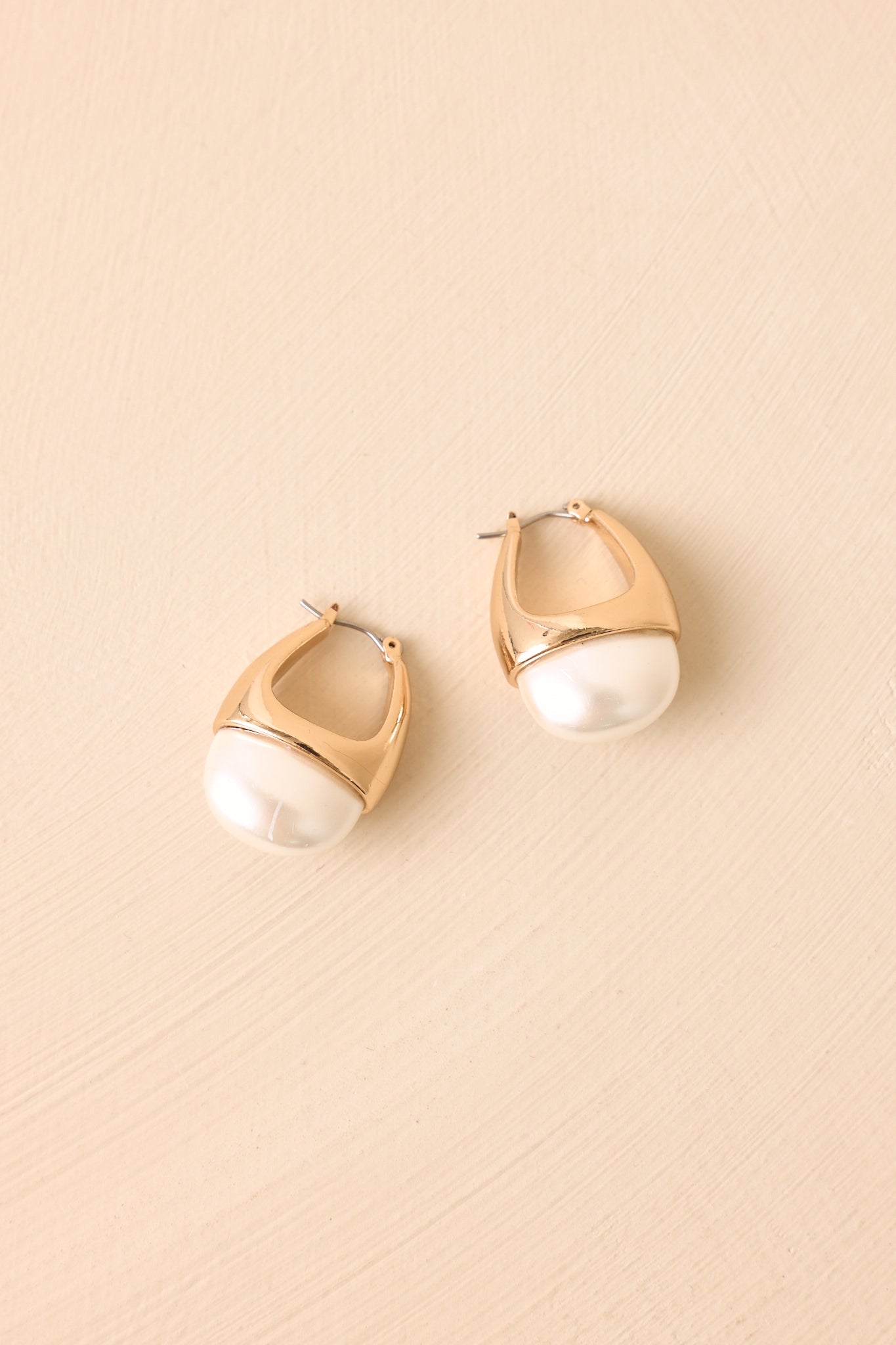 Modern Heirloom Gold Pearl Hoop Statement Earrings