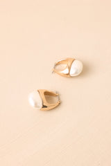 Modern Heirloom Gold Pearl Hoop Statement Earrings
