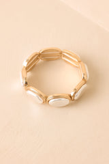 Pearly Ever After Gold & Textured Pearlescent Stretch Bracelet