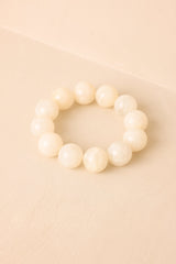 Oyster Moon Ivory Marbled Beaded Stretch Bracelet