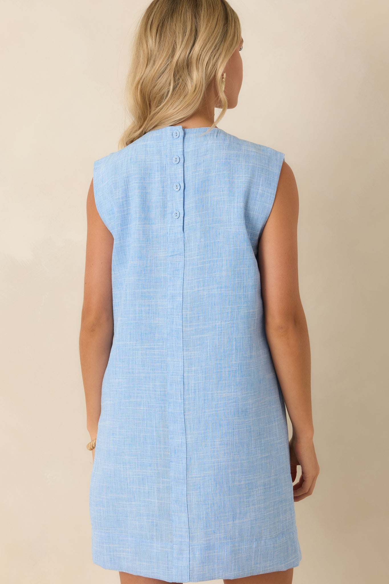 Art of Adventure Blue Heather Appliqué Mini Shift Dress