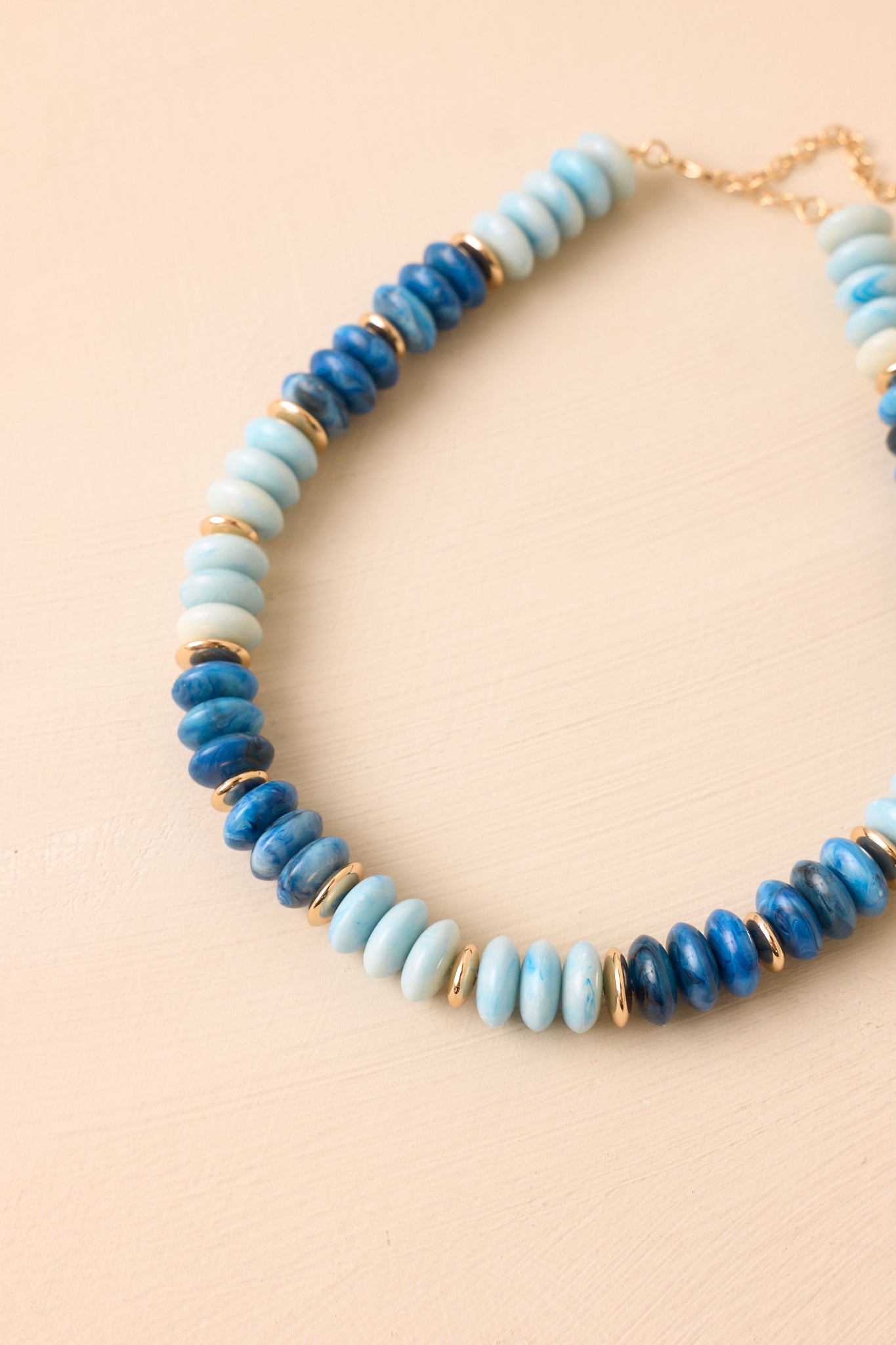 Wander Often Blue & Gold Beaded Necklace