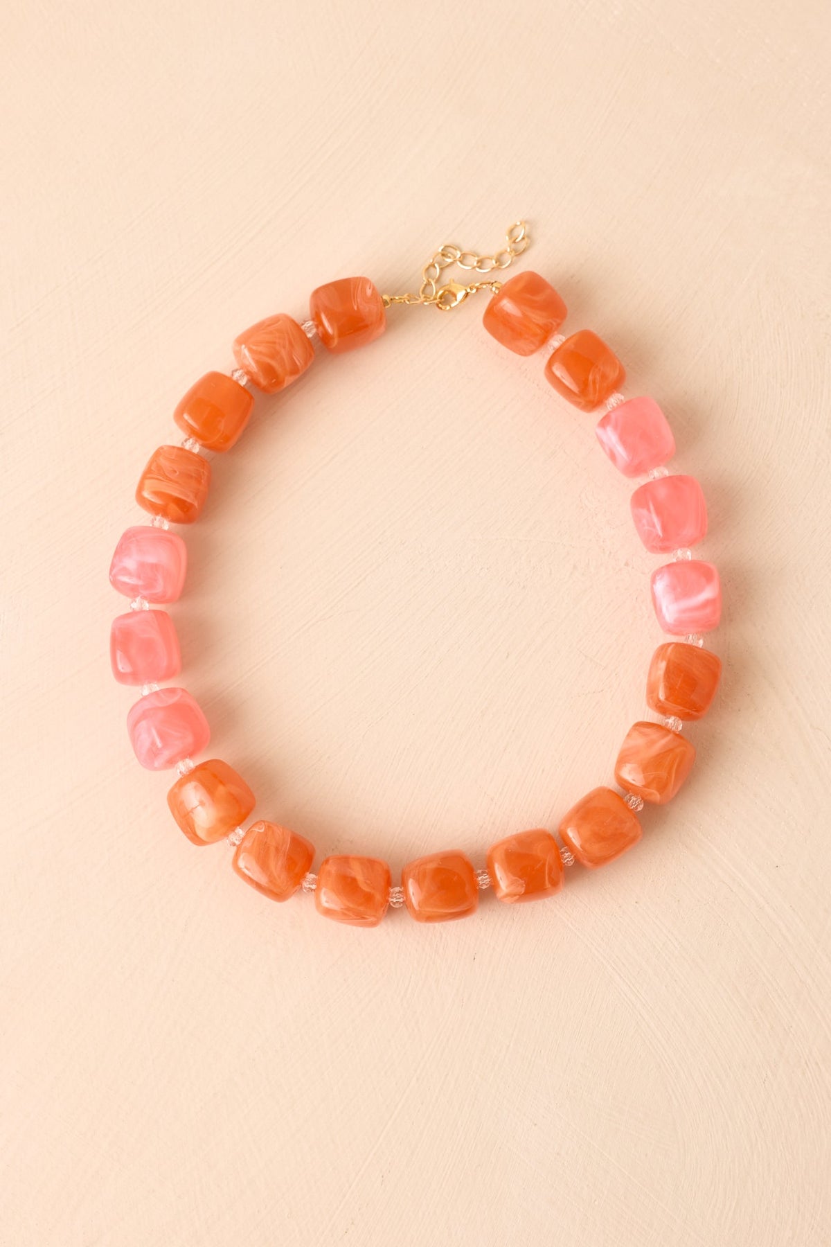 Cheers to That Orange & Pink Beaded Necklace