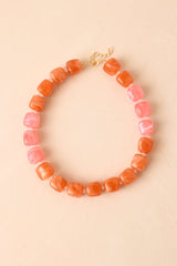 Cheers to That Orange & Pink Beaded Necklace