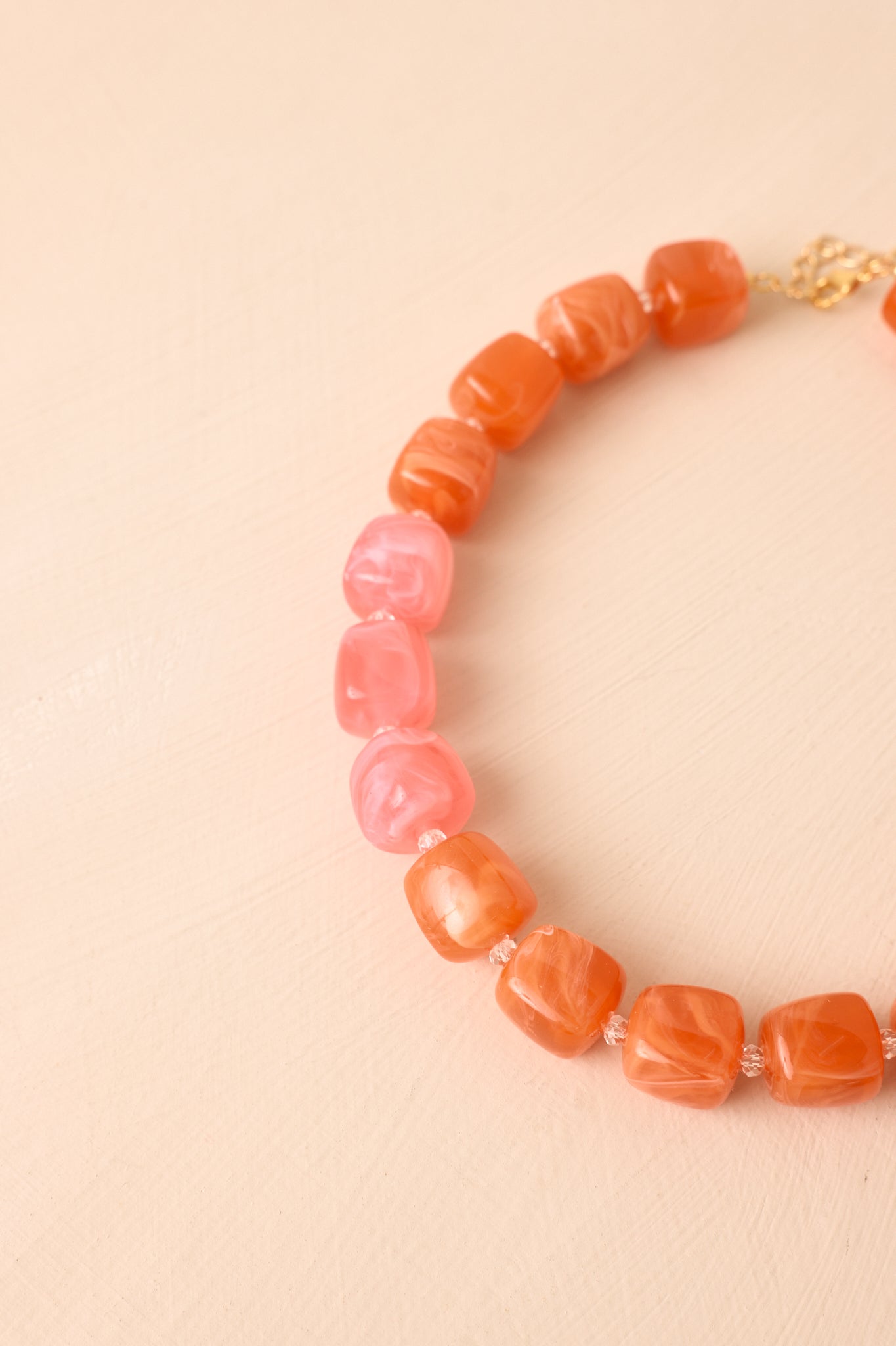 Cheers to That Orange & Pink Beaded Necklace