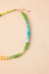 Life Is Sweet Green Multi Beaded Necklace