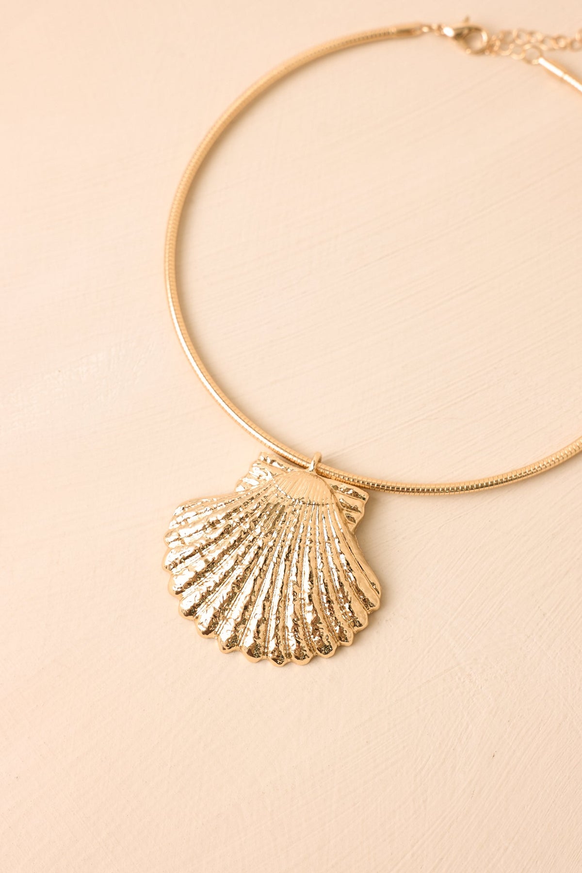 Seas the Moment Gold Shell Statement Necklace