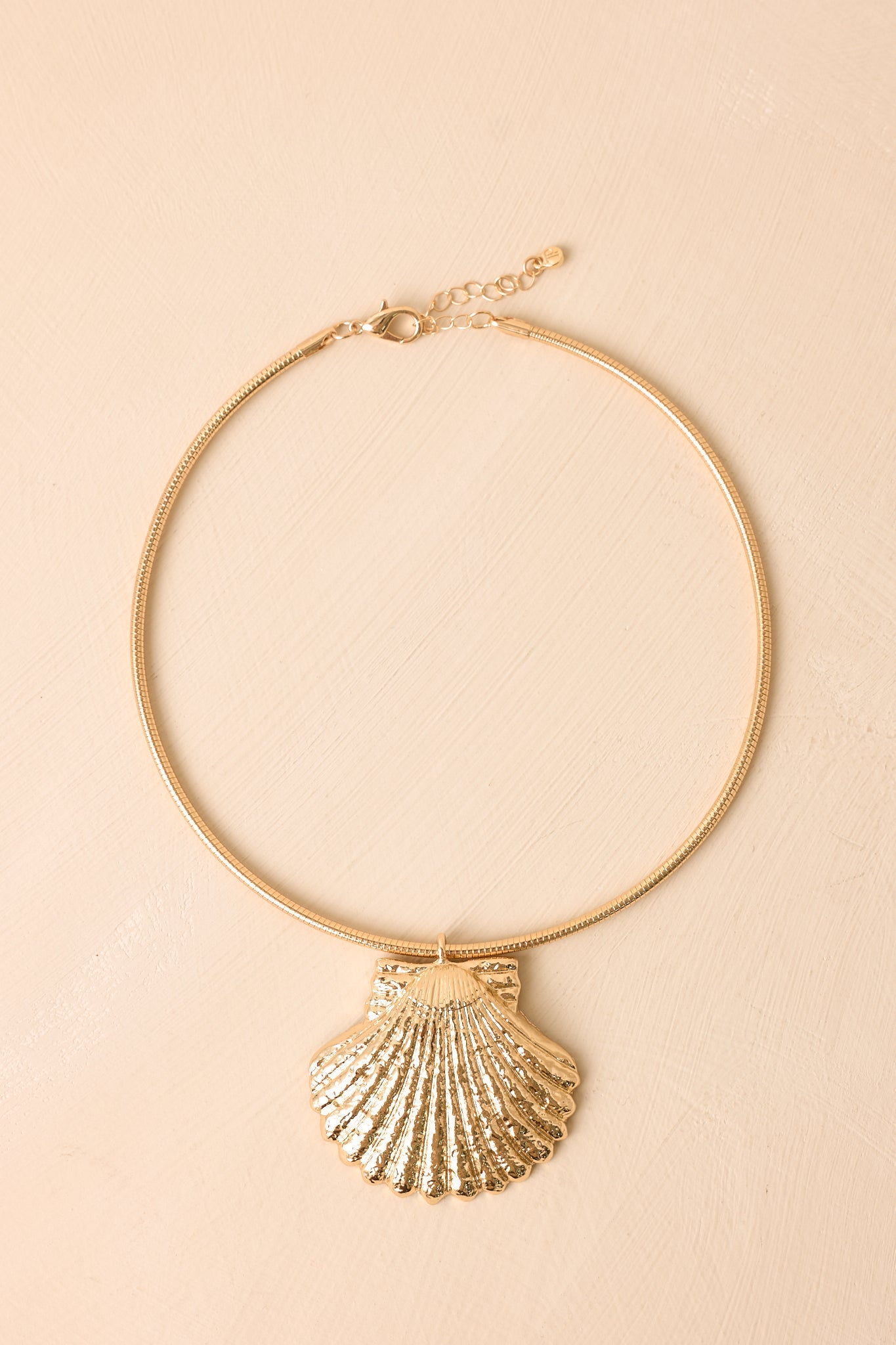 Seas the Moment Gold Shell Statement Necklace