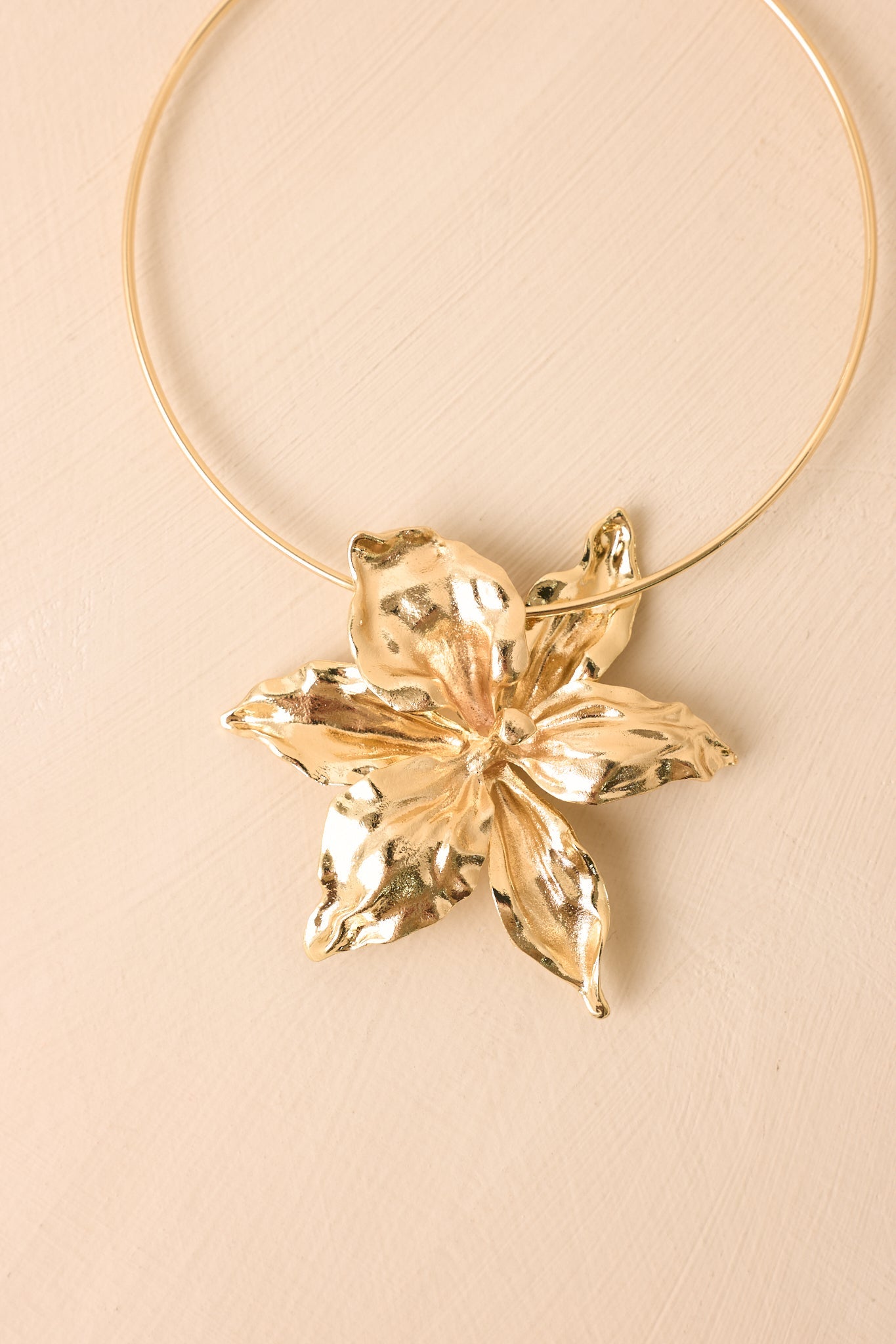 Grow Boldly Gold Floral Statement Necklace