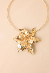 Grow Boldly Gold Floral Statement Necklace