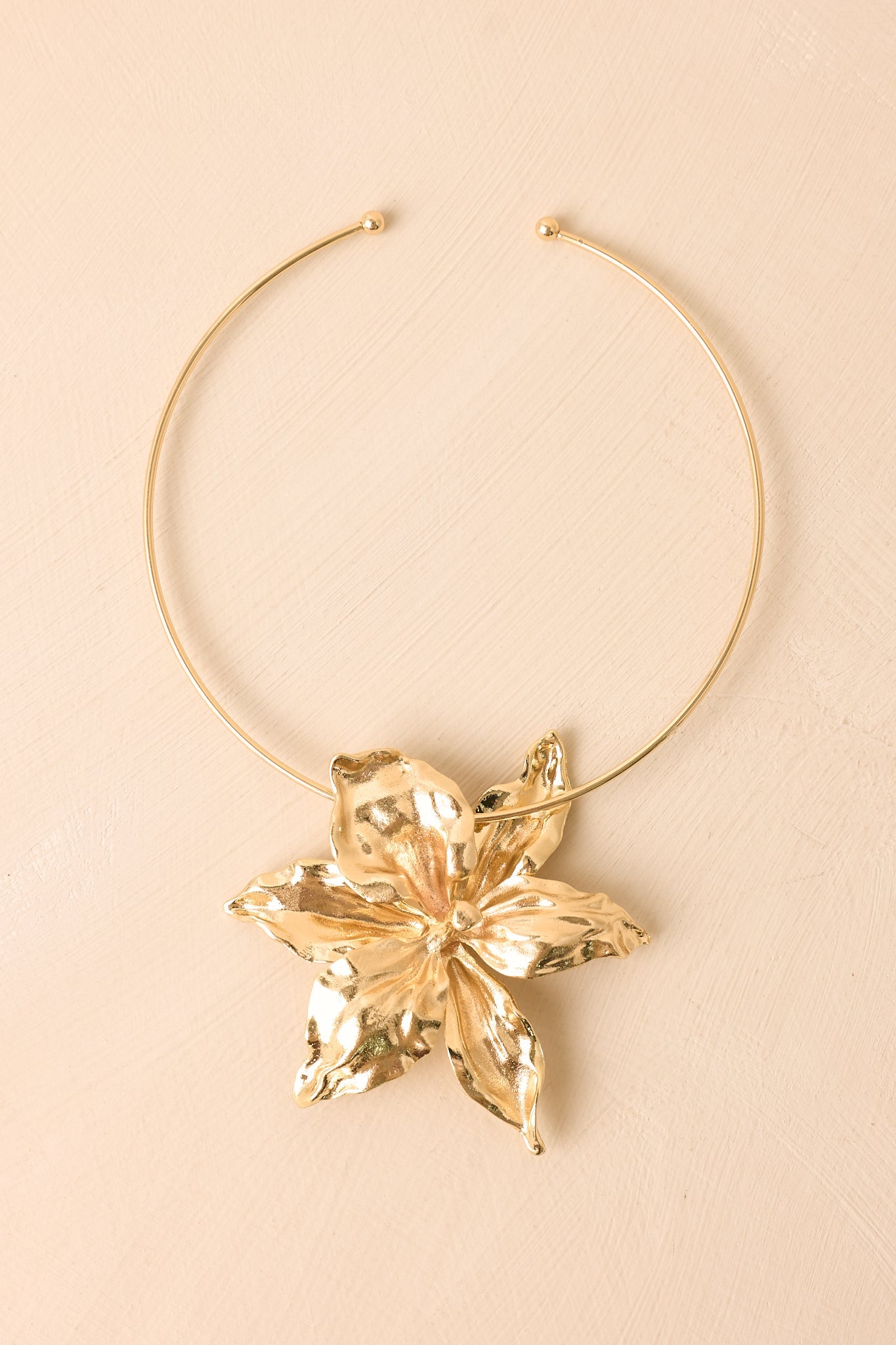 Grow Boldly Gold Floral Statement Necklace