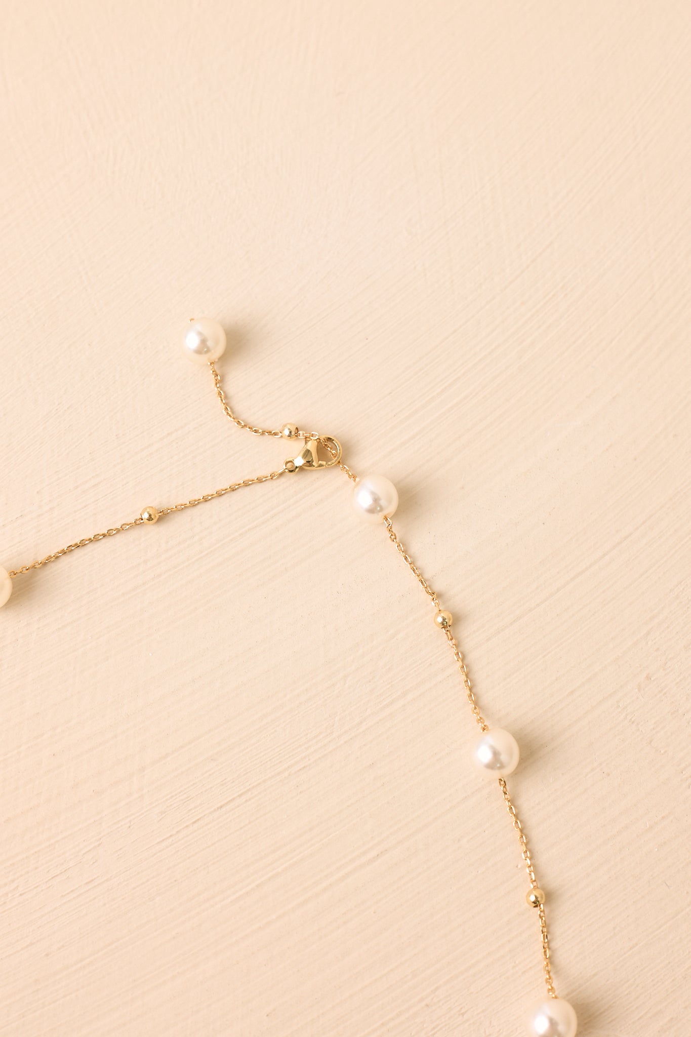 All the Way Around Gold Pearl Chain Necklace