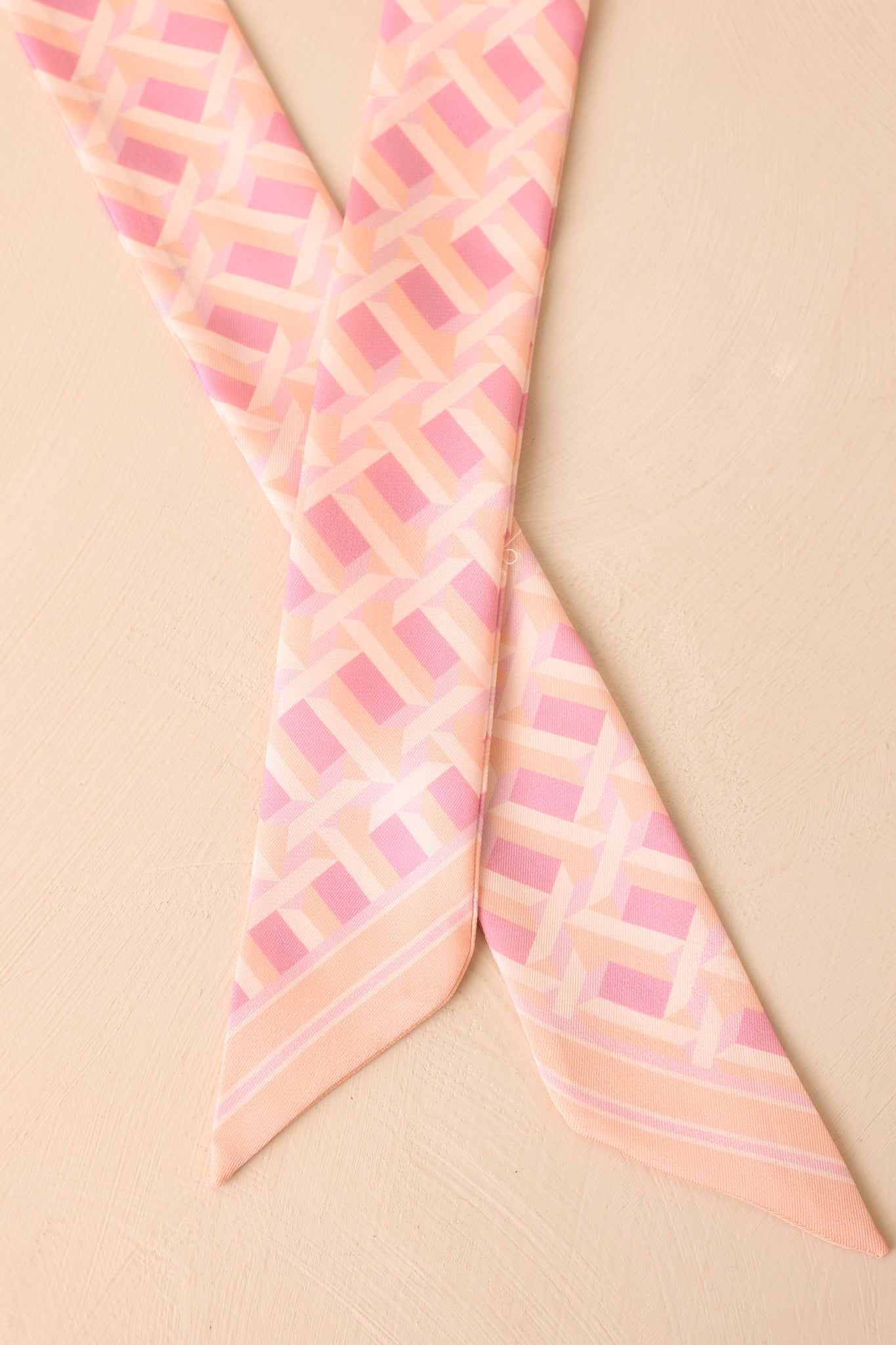 Polished & Pretty Pink Geometric Scarf Tie
