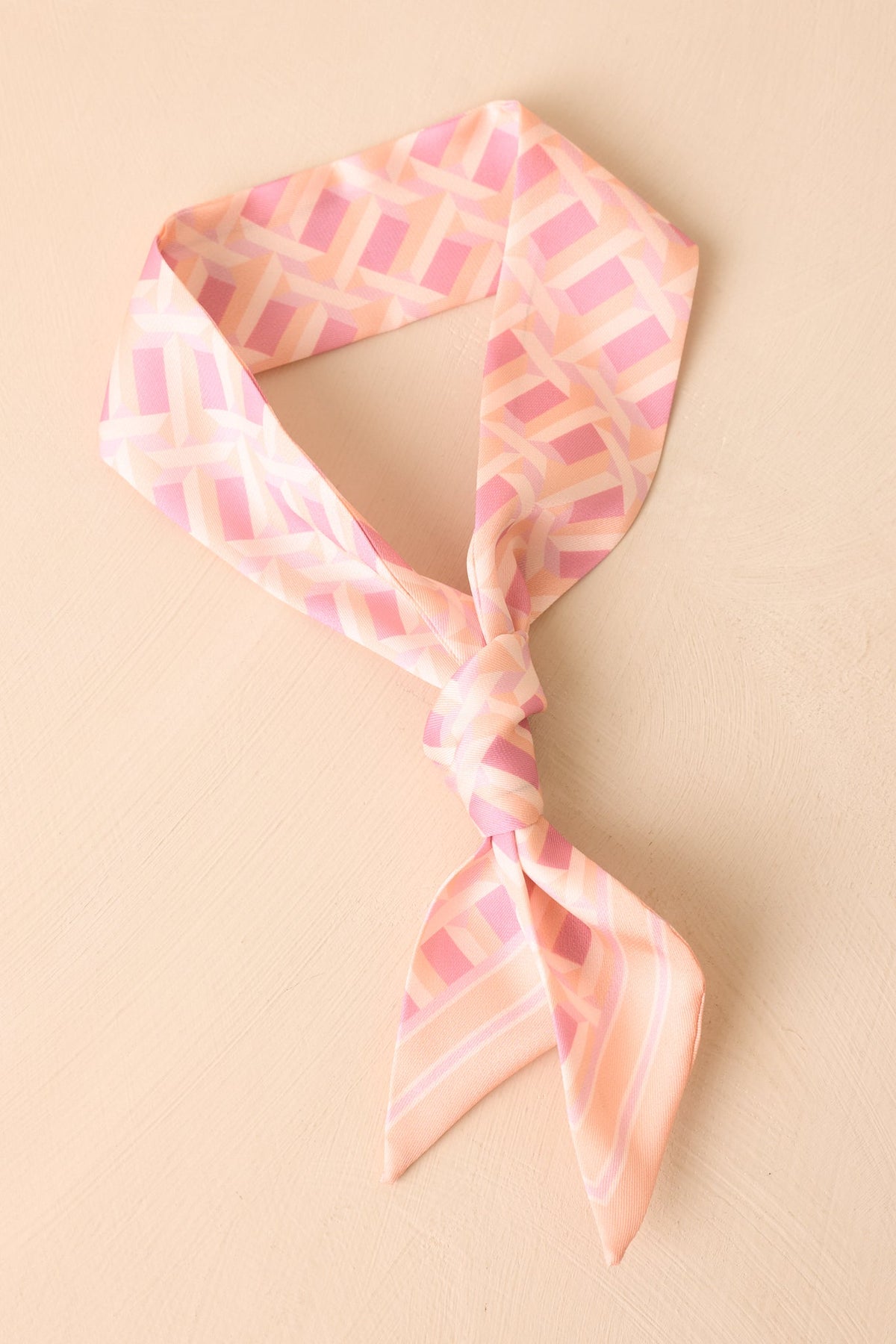 Polished & Pretty Pink Geometric Scarf Tie