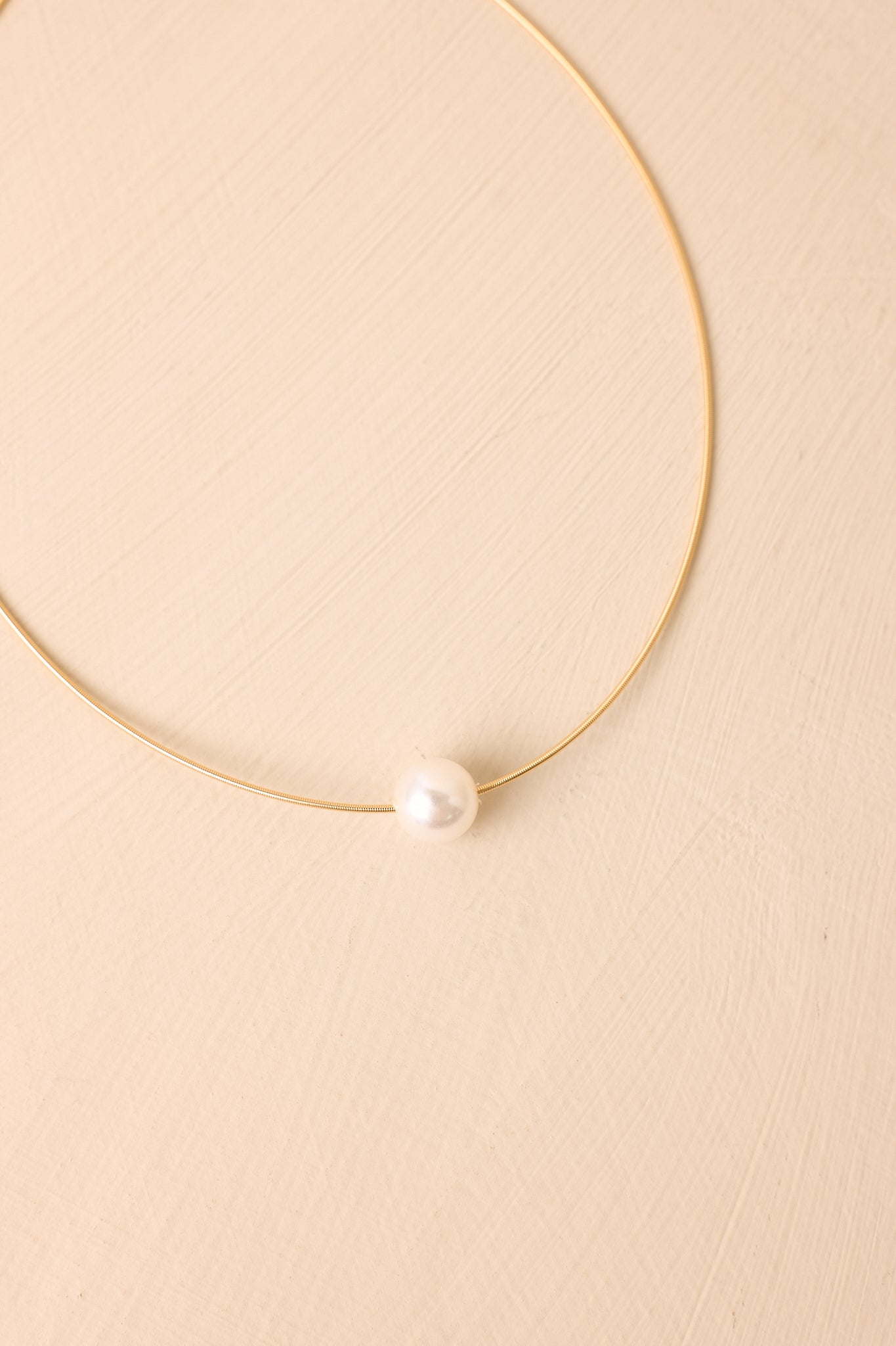 One & Only Gold Pearl Solitaire Necklace