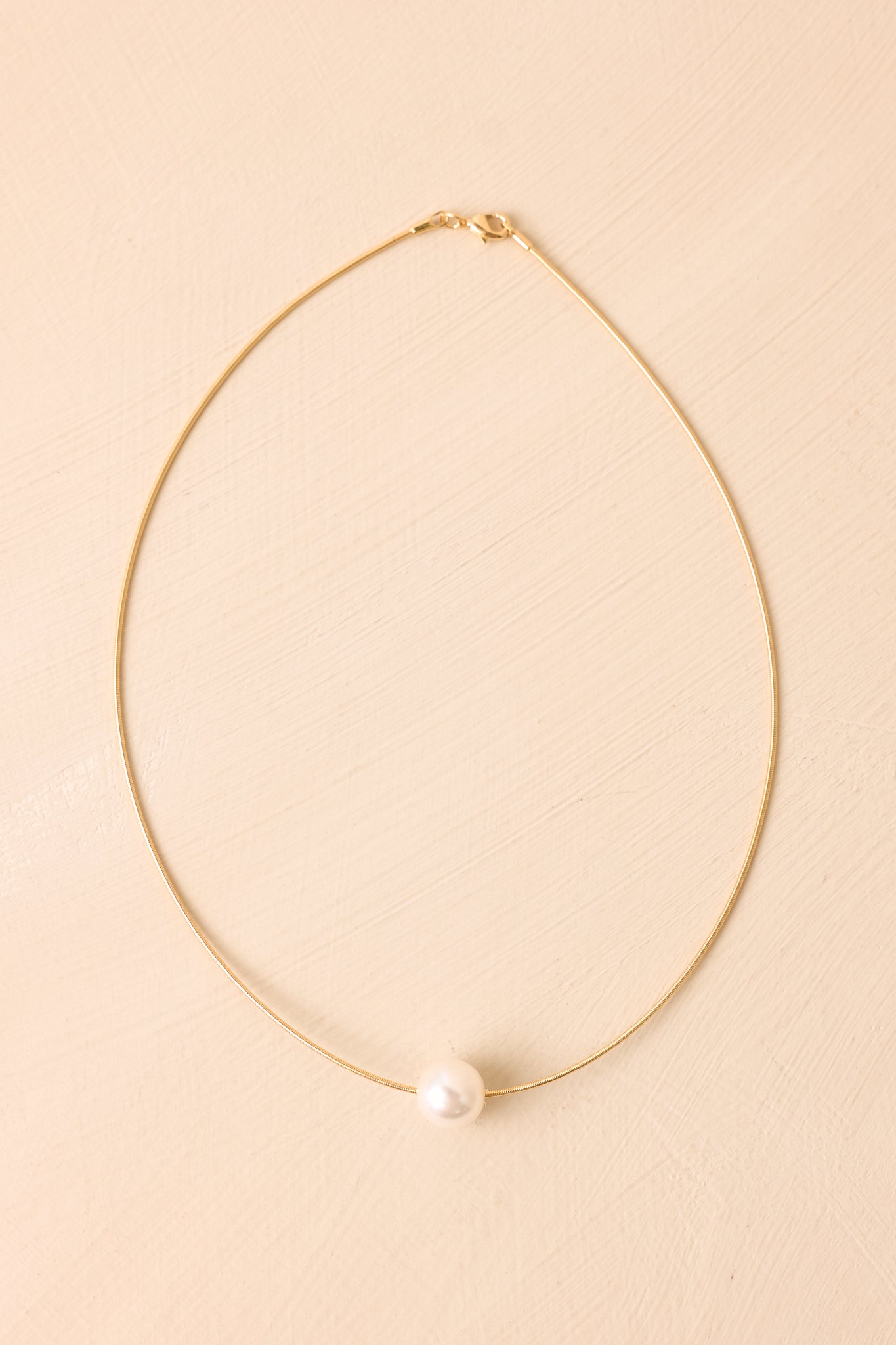One & Only Gold Pearl Solitaire Necklace