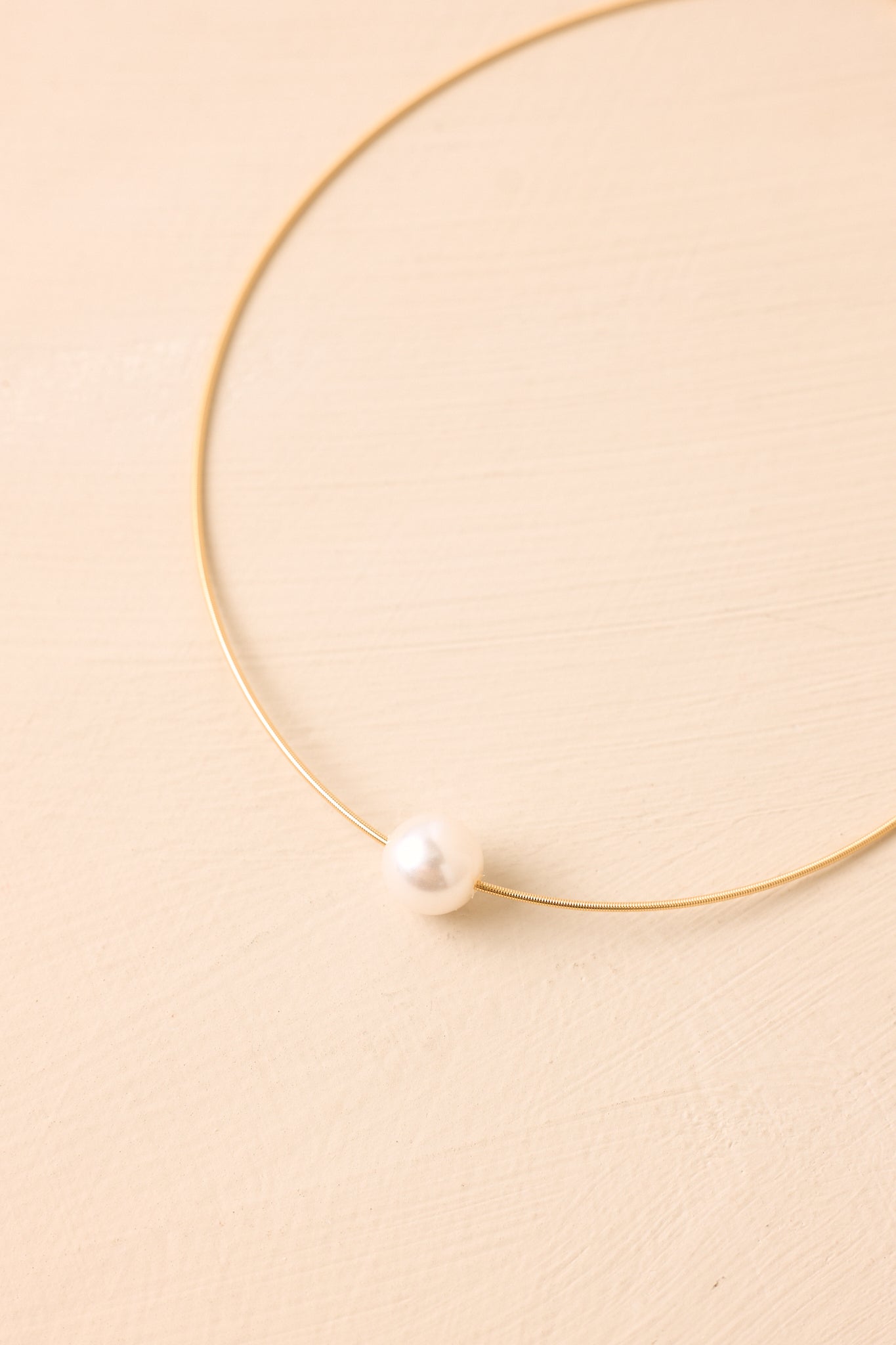 One & Only Gold Pearl Solitaire Necklace