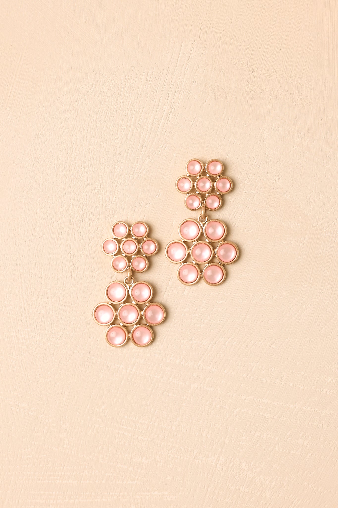 Sweet Pea Pink Floral Statement Drop Earrings