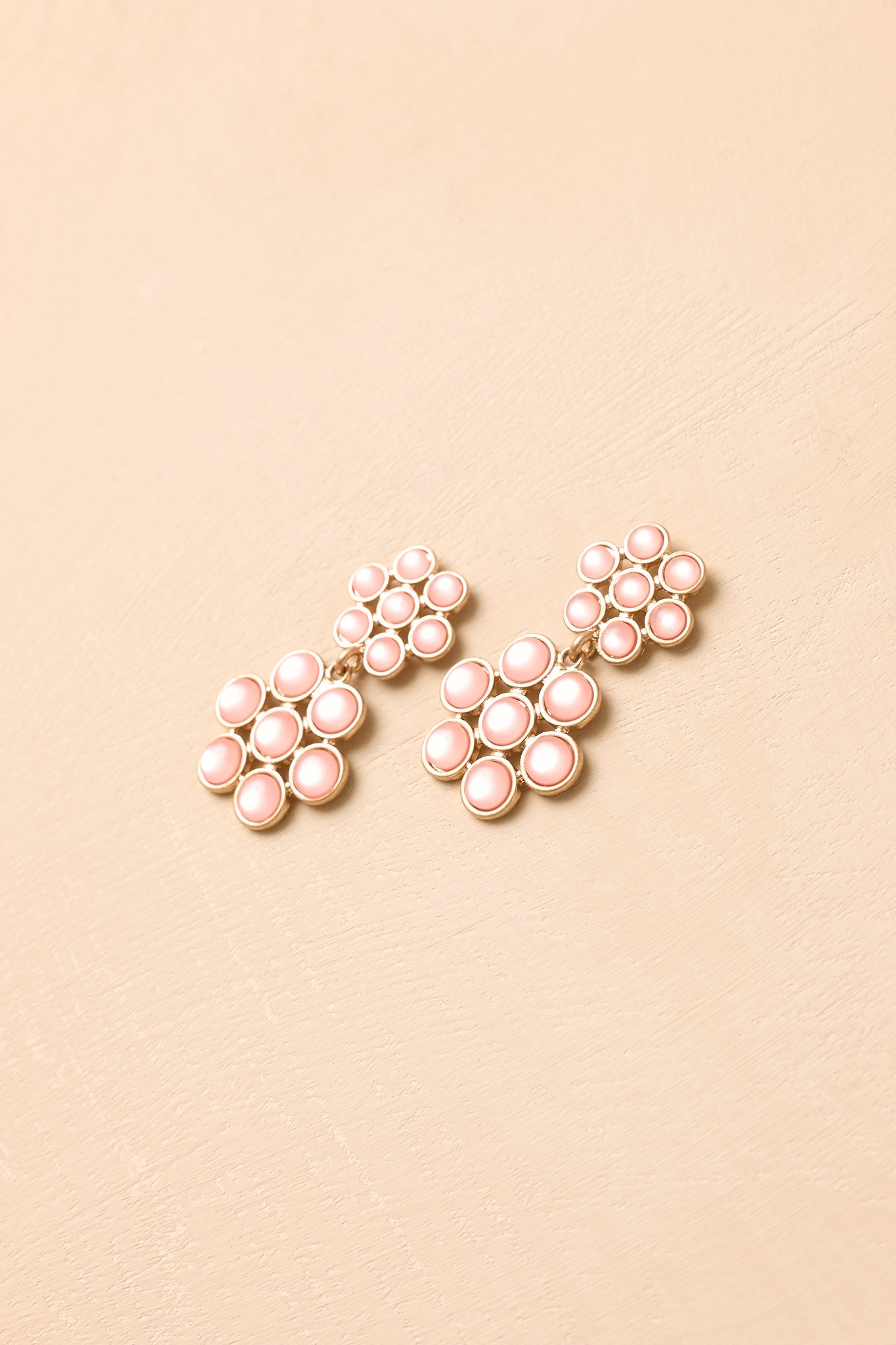 Sweet Pea Pink Floral Statement Drop Earrings