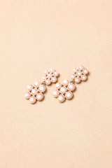 Sweet Pea Pink Floral Statement Drop Earrings