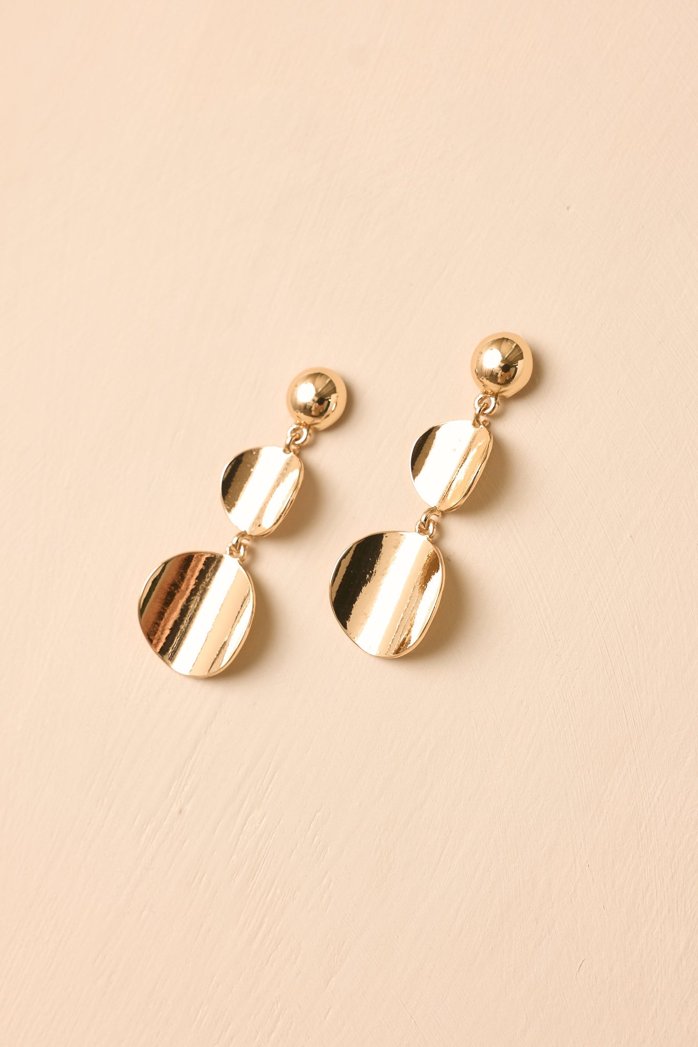 Golden Echo Gold Disc Drop Earrings