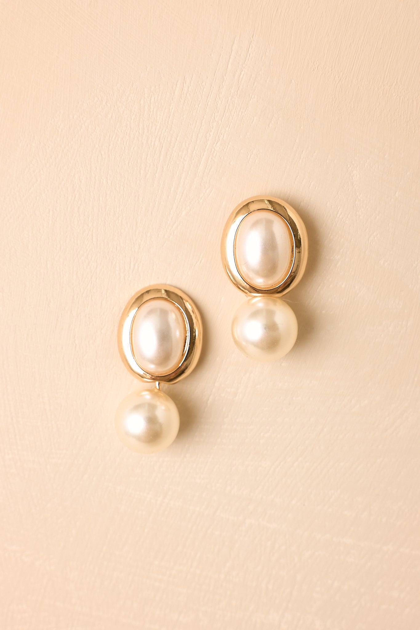Sweetest Devotion Gold Pearl Drop Earrings