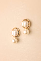 Sweetest Devotion Gold Pearl Drop Earrings