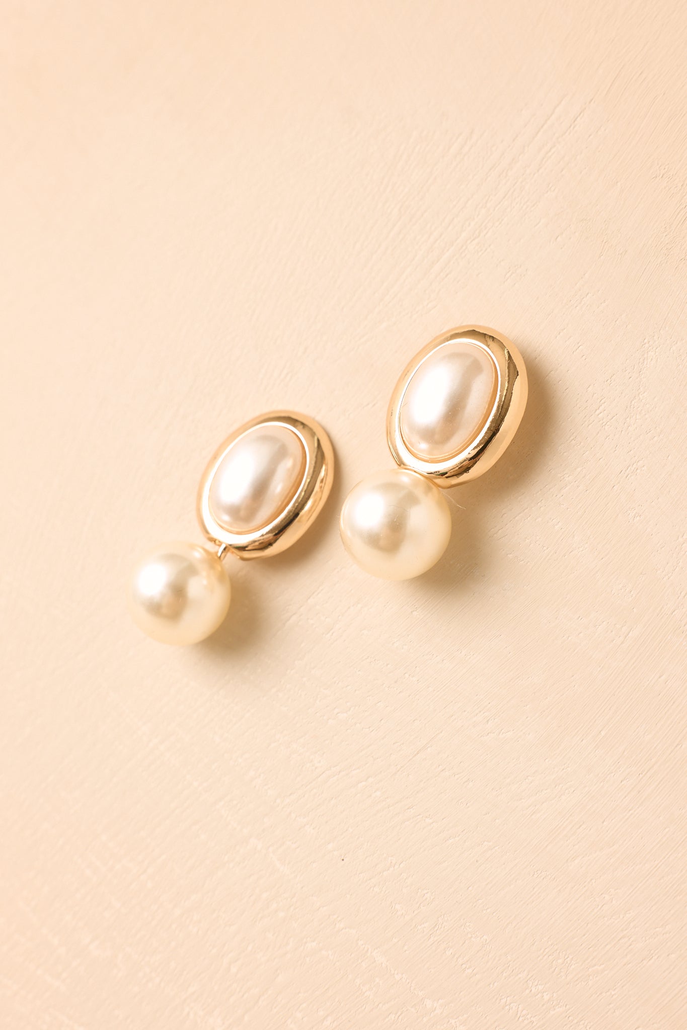 Sweetest Devotion Gold Pearl Drop Earrings