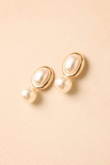 Sweetest Devotion Gold Pearl Drop Earrings