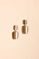 Makes Sense To Me Gold Curved Sculptural Drop Earrings