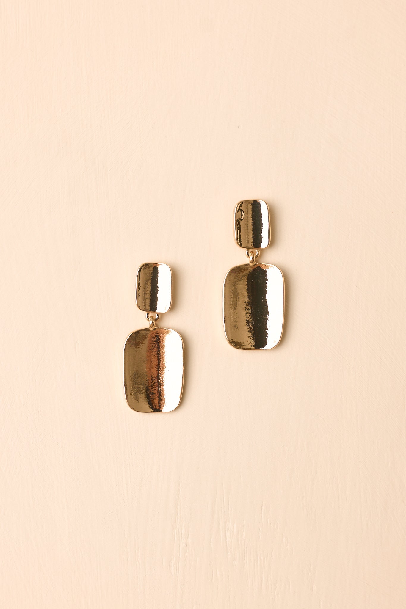 Makes Sense To Me Gold Curved Sculptural Drop Earrings