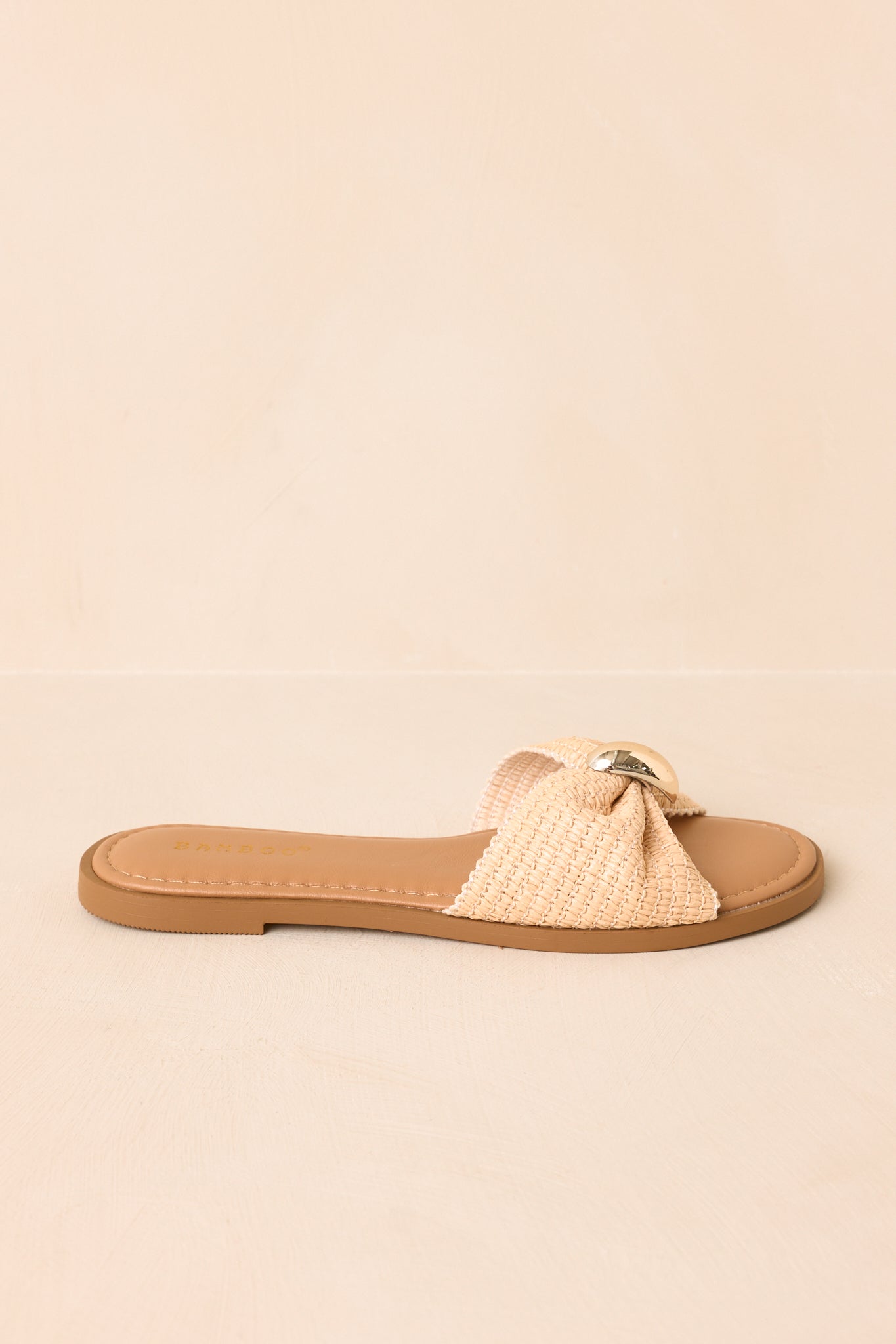 Harbor Light Natural Raffia Bow Slide Sandals