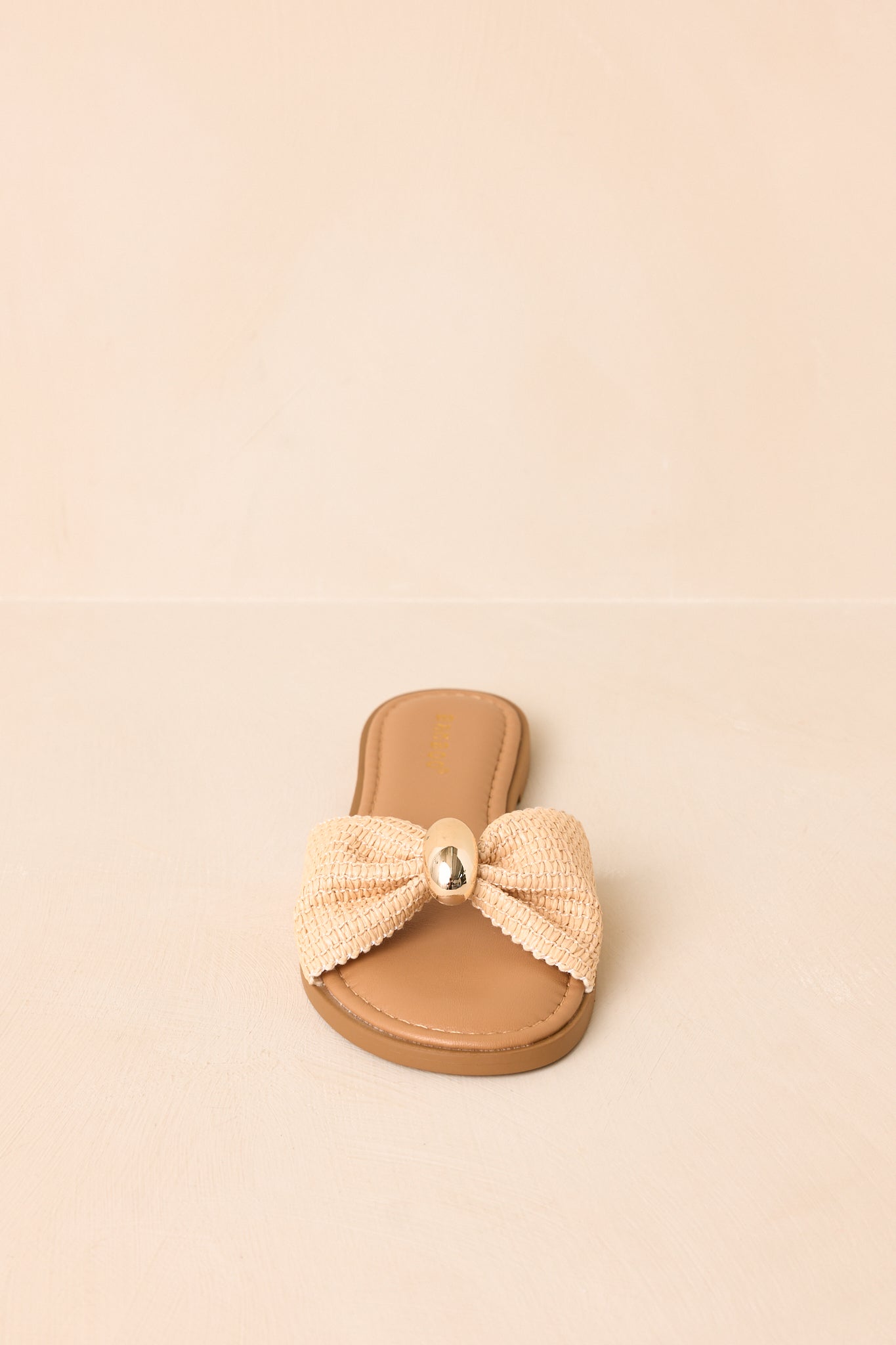 Harbor Light Natural Raffia Bow Slide Sandals