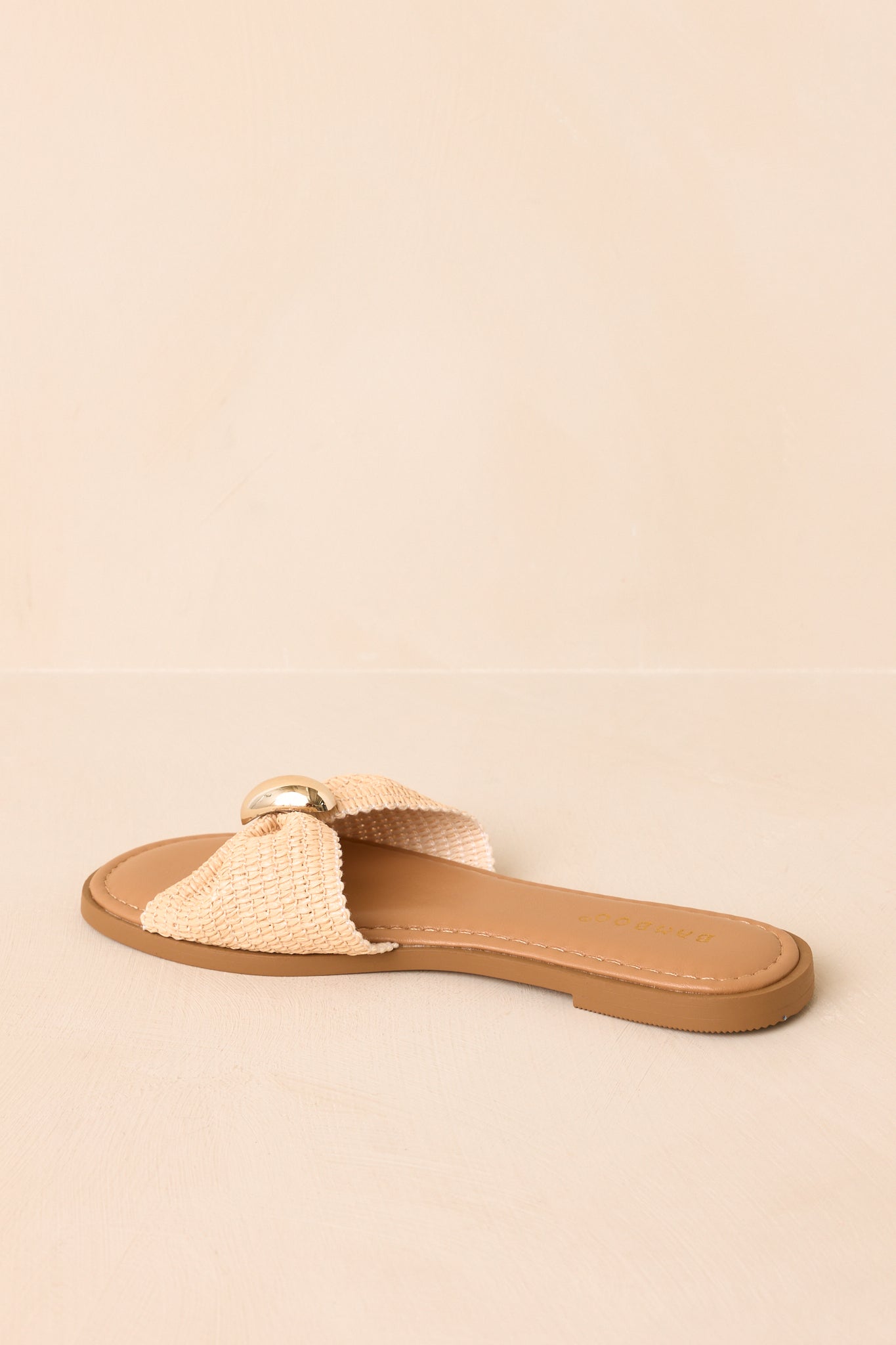 Harbor Light Natural Raffia Bow Slide Sandals