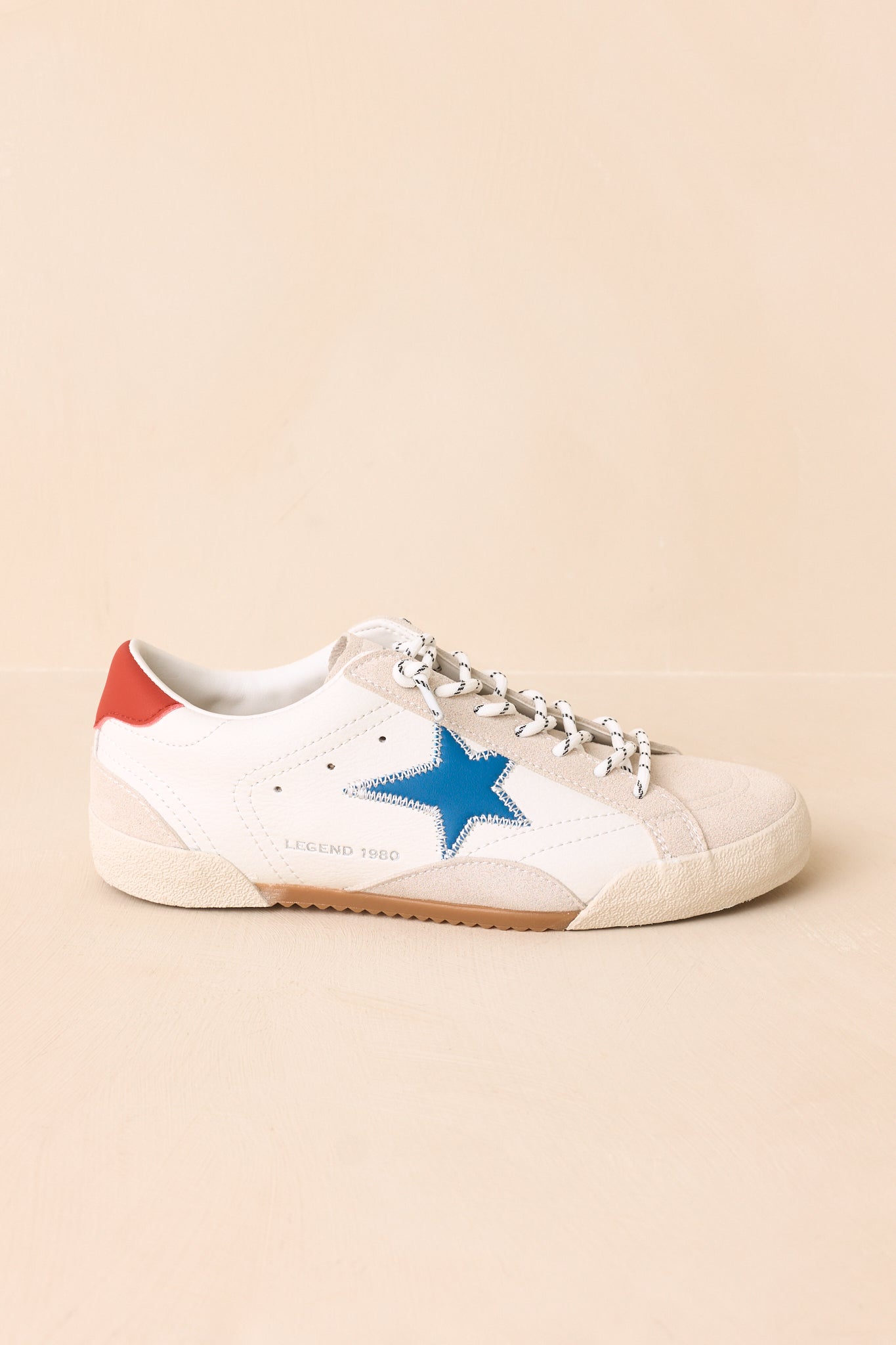 Vintage Havana Legend White Multi Faux Leather & Suede Star Sneaker