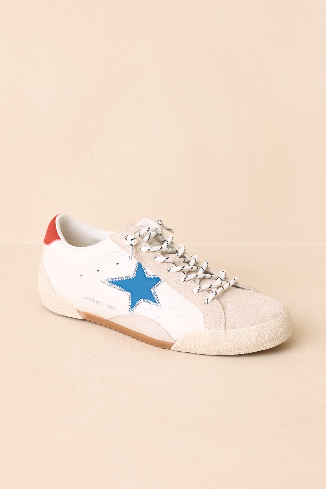 Vintage Havana Legend White Multi Faux Leather & Suede Star Sneaker