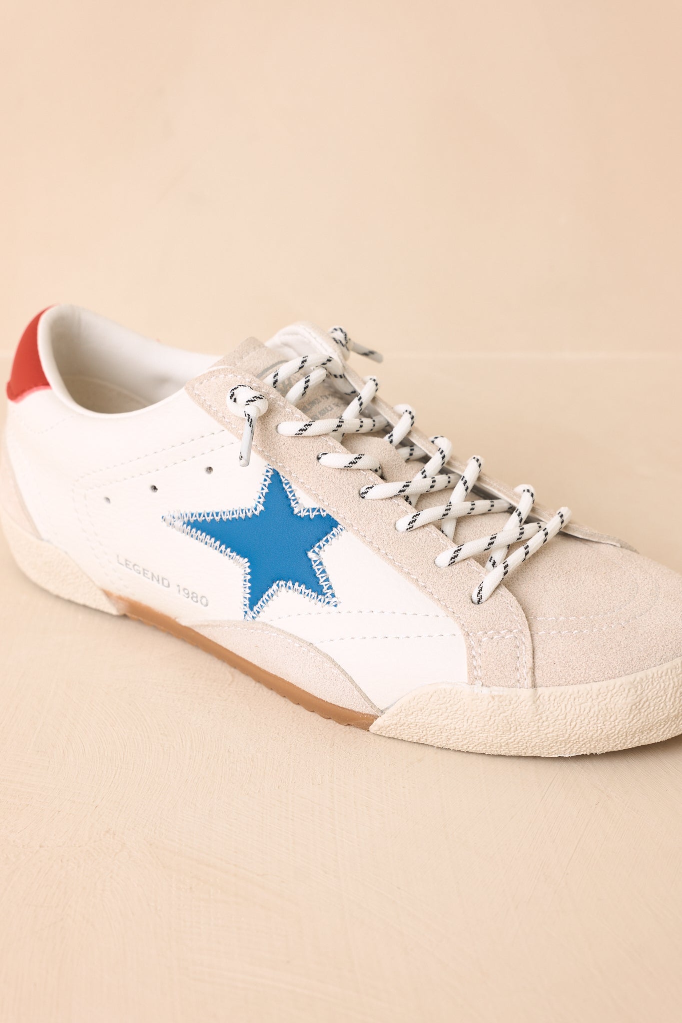 Vintage Havana Legend White Multi Faux Leather & Suede Star Sneaker