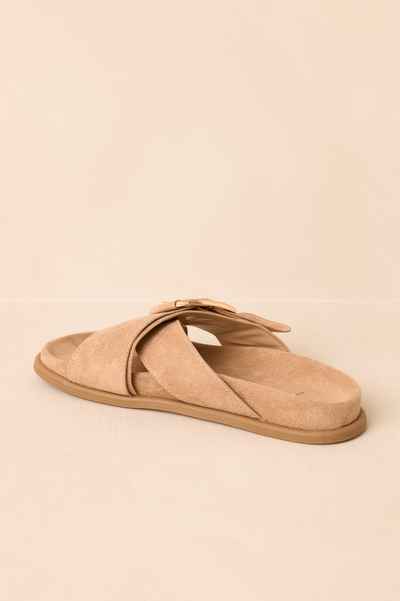 Vintage Havana Elektra Light Taupe Suede Buckle Slide Sandals