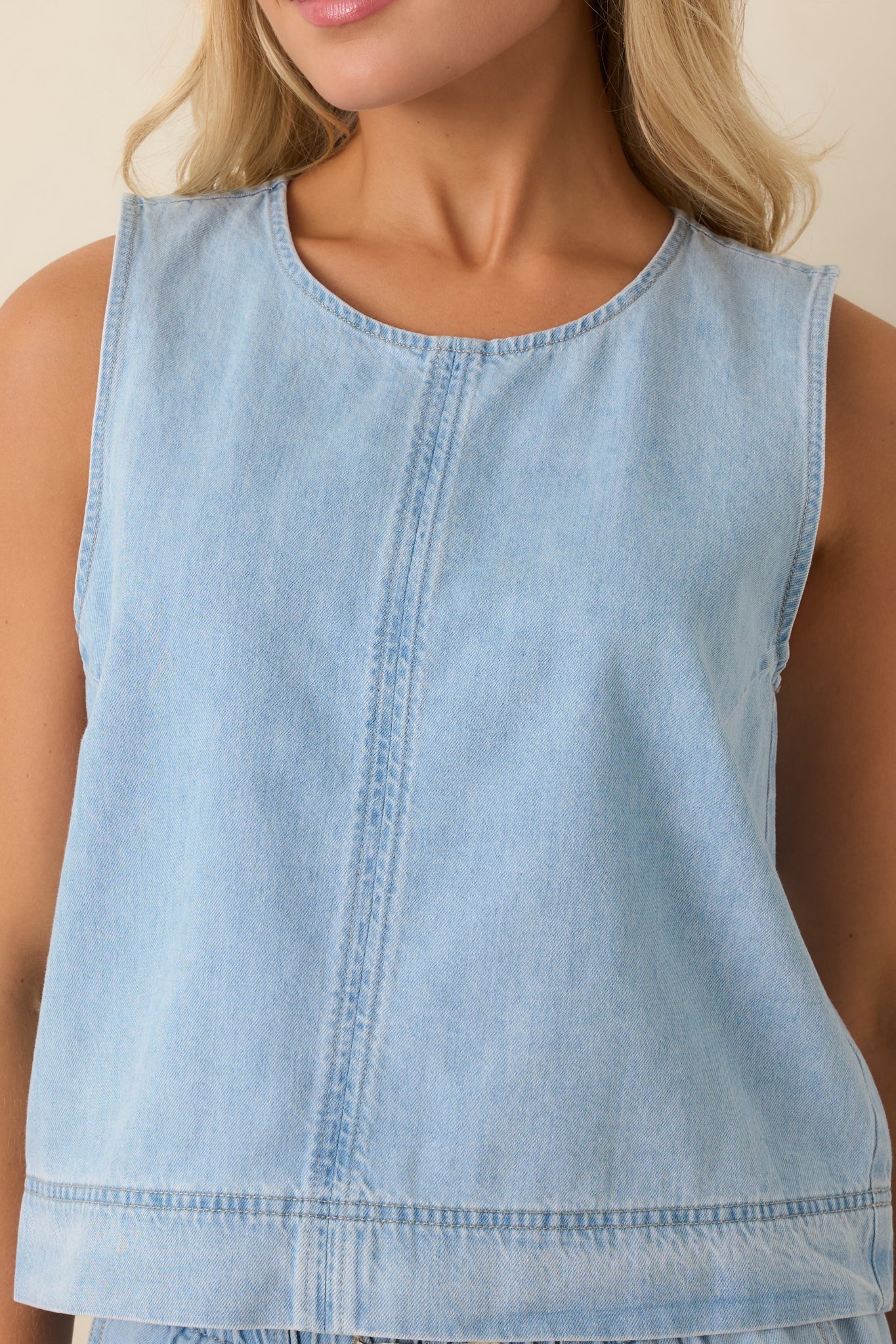 Z Supply Sun Seeker Light Wash Cotton Denim Tank
