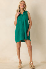 Z Supply New Light Rainforest Green Crinkle Mini Dress