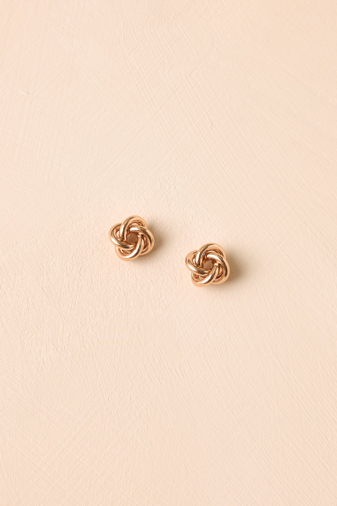 Bound Together Gold Knot Stud Earrings