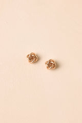 Bound Together Gold Knot Stud Earrings