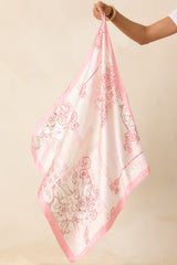 From Another Time Pink Floral Satin Scarf
