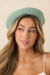 Bonjour Beautiful Jade Green Wool Beret