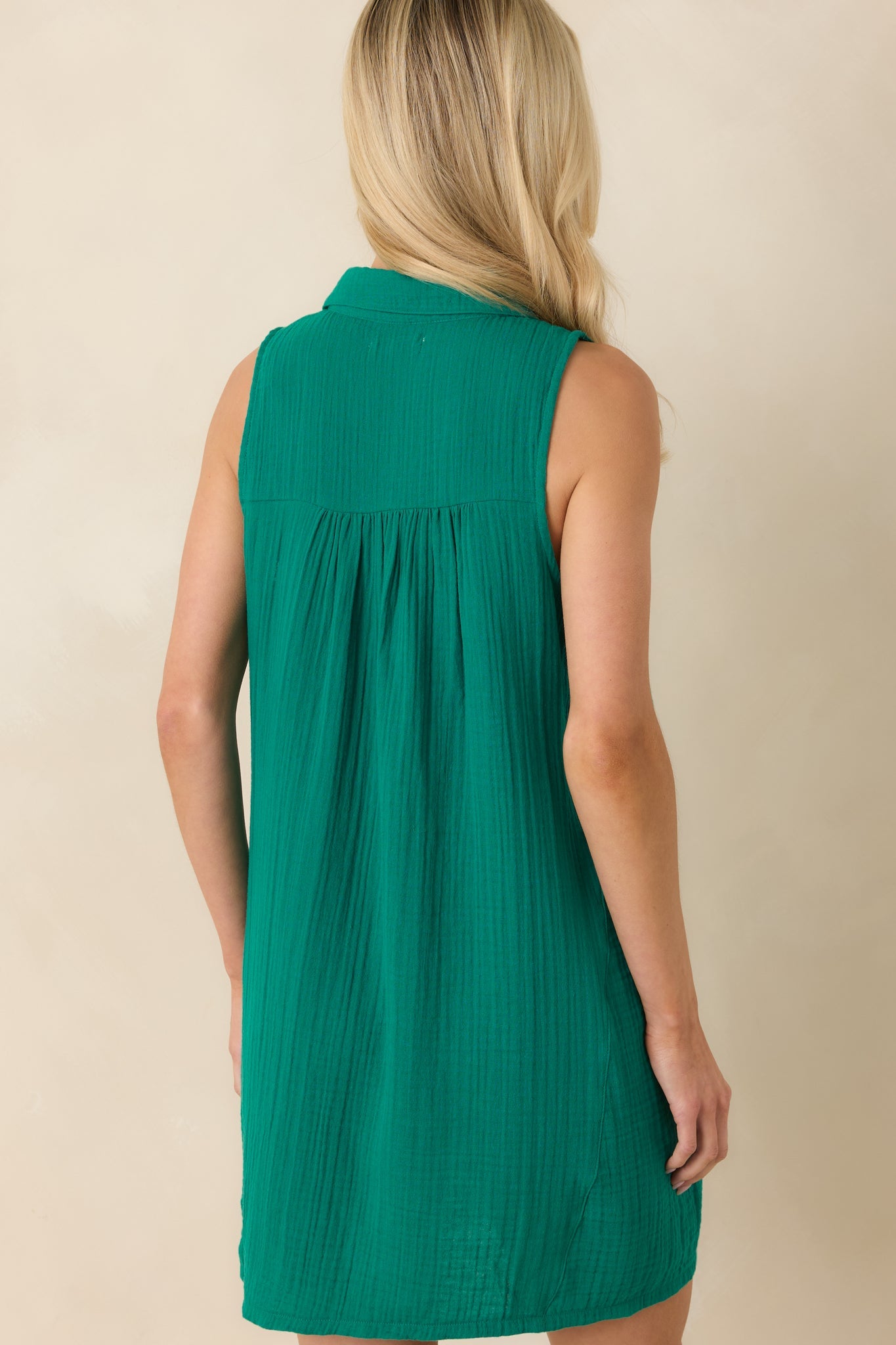 Z Supply New Light Rainforest Green Crinkle Mini Dress