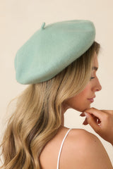 Bonjour Beautiful Jade Green Wool Beret