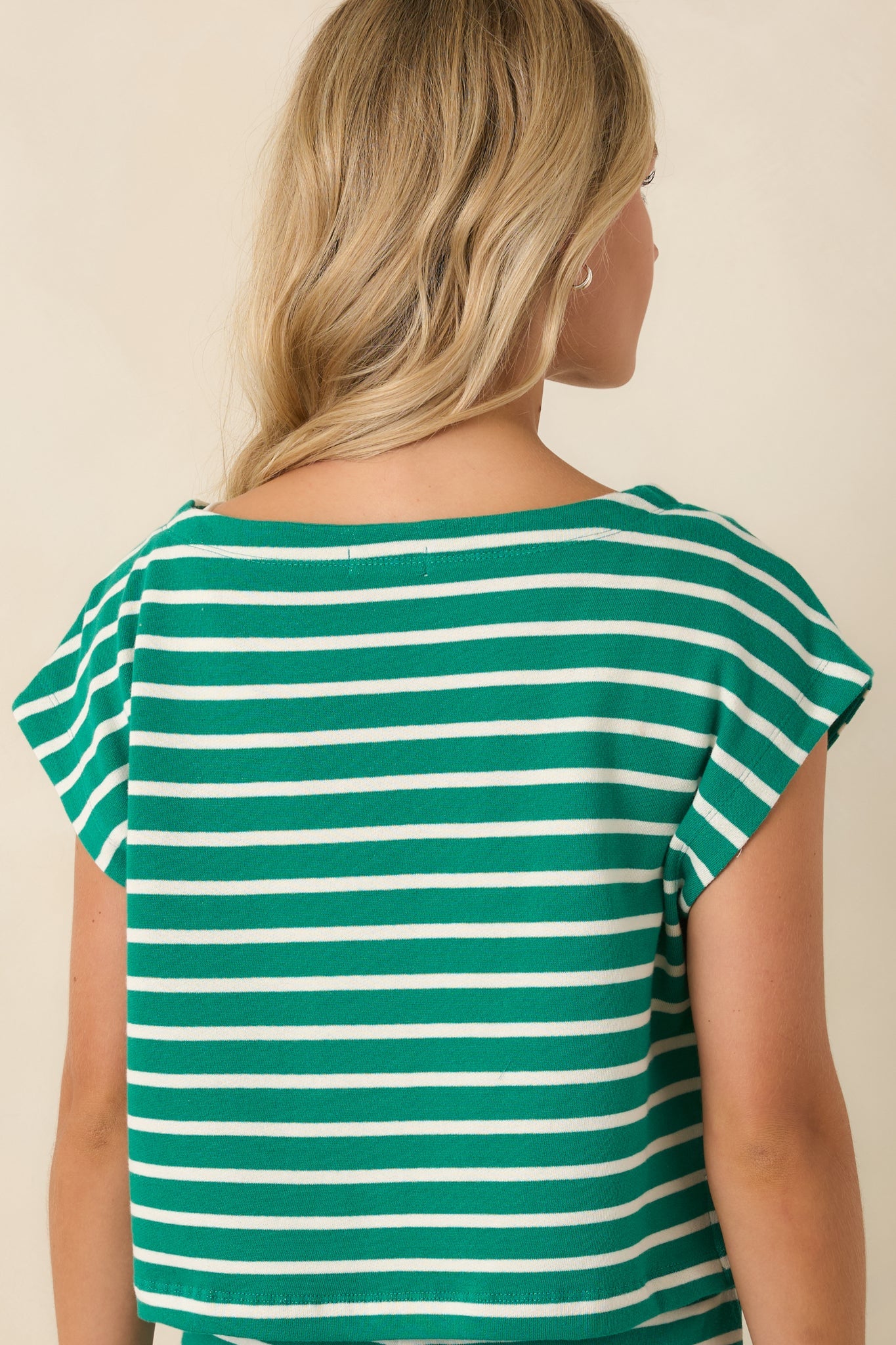 Z Supply Tilly Rainforest Green Cotton Stripe Top
