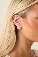 Dewdrop Blooms Crystal Beaded Floral Cluster Earrings