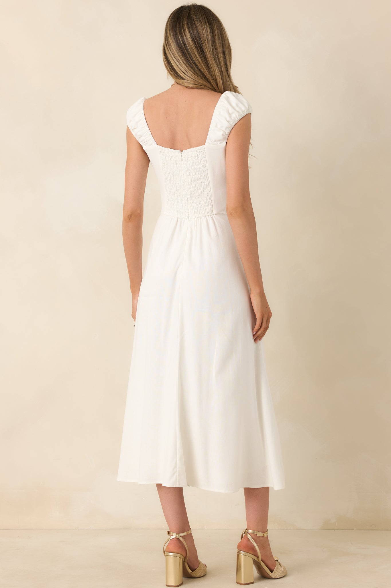 Radiant Reverie White Midi Dress
